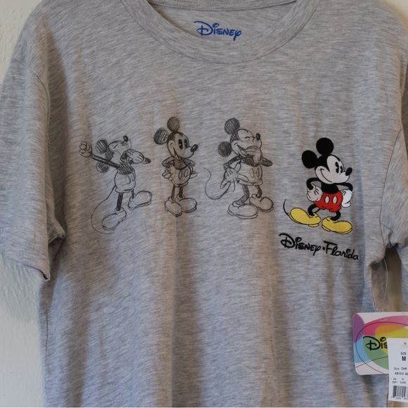 Disney: Men's Gray Short Sleeve Mickey T-Shirt - Size Medium (NWT) - Picture 2 of 4